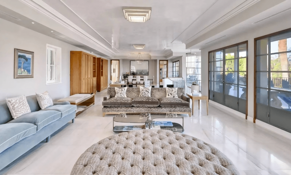 Villa Hotel La Salis in Antibes, French Riviera, France – luxurious marble bathroom with freestanding tub and ambient lighting
