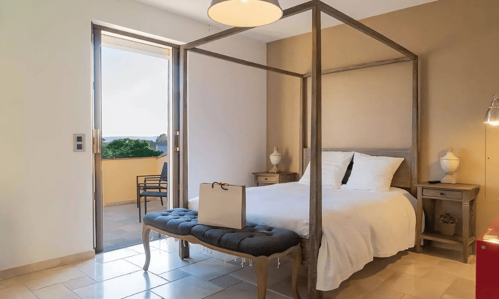 Villa Hotel Galets in Cagnes-sur-Mer, French Riviera, France – continental breakfast spread with fresh pastries, coffee, and seasonal fruit