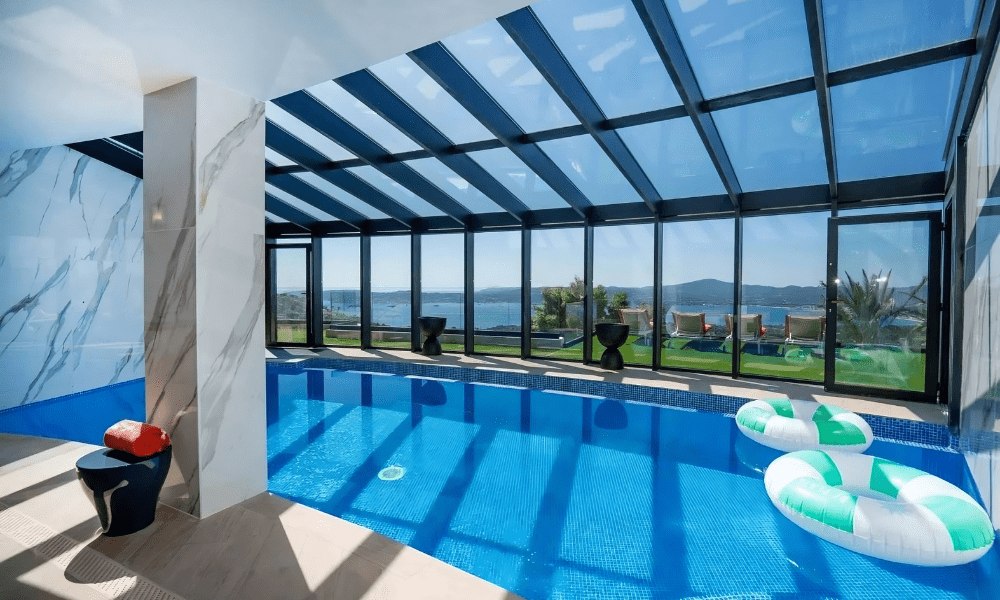 Wide-angle view of luxury villa in Grimaud