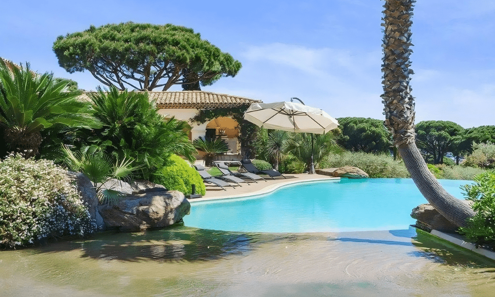 Luxurious terrace area with panoramic sea horizon