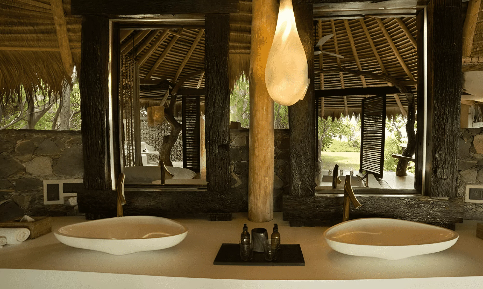 Bathroom in the luxury suite on the Seychelles.