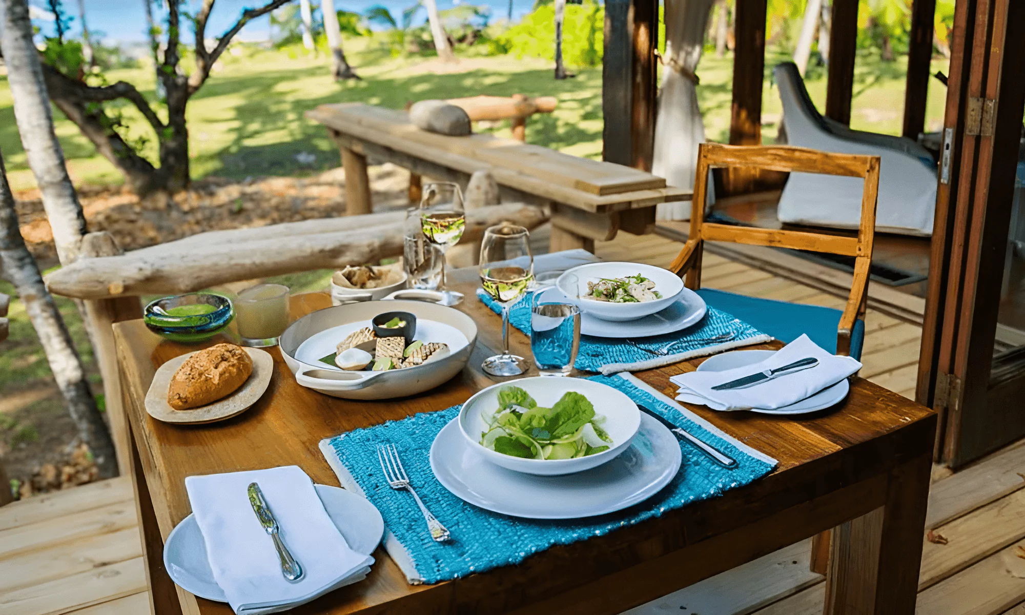 Vegetarian breakfast in the Seychelles.