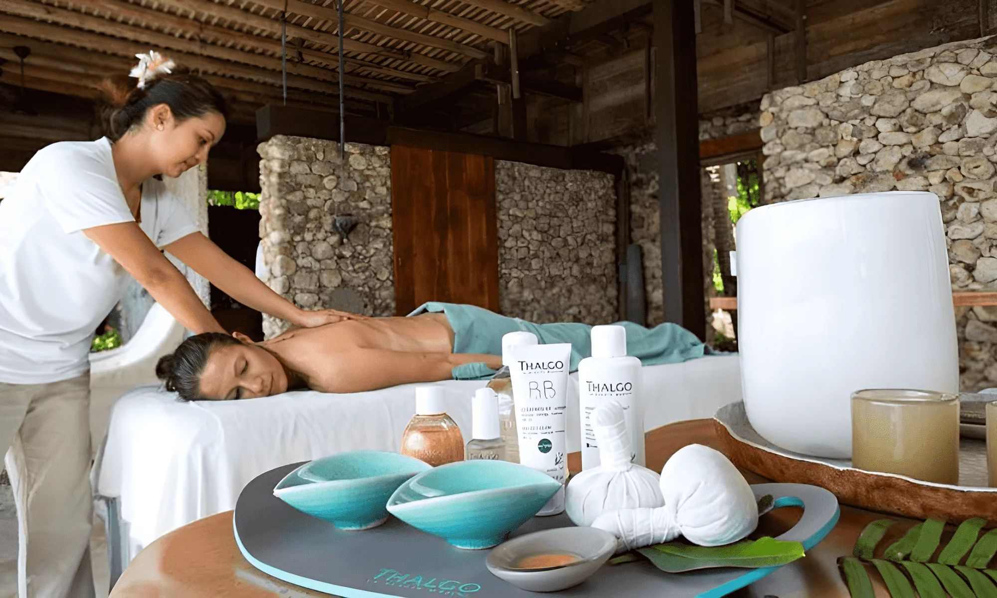 Massage service with premium ingredients.