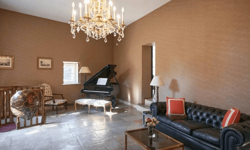 Bedroom interior with decorative accents and garden view